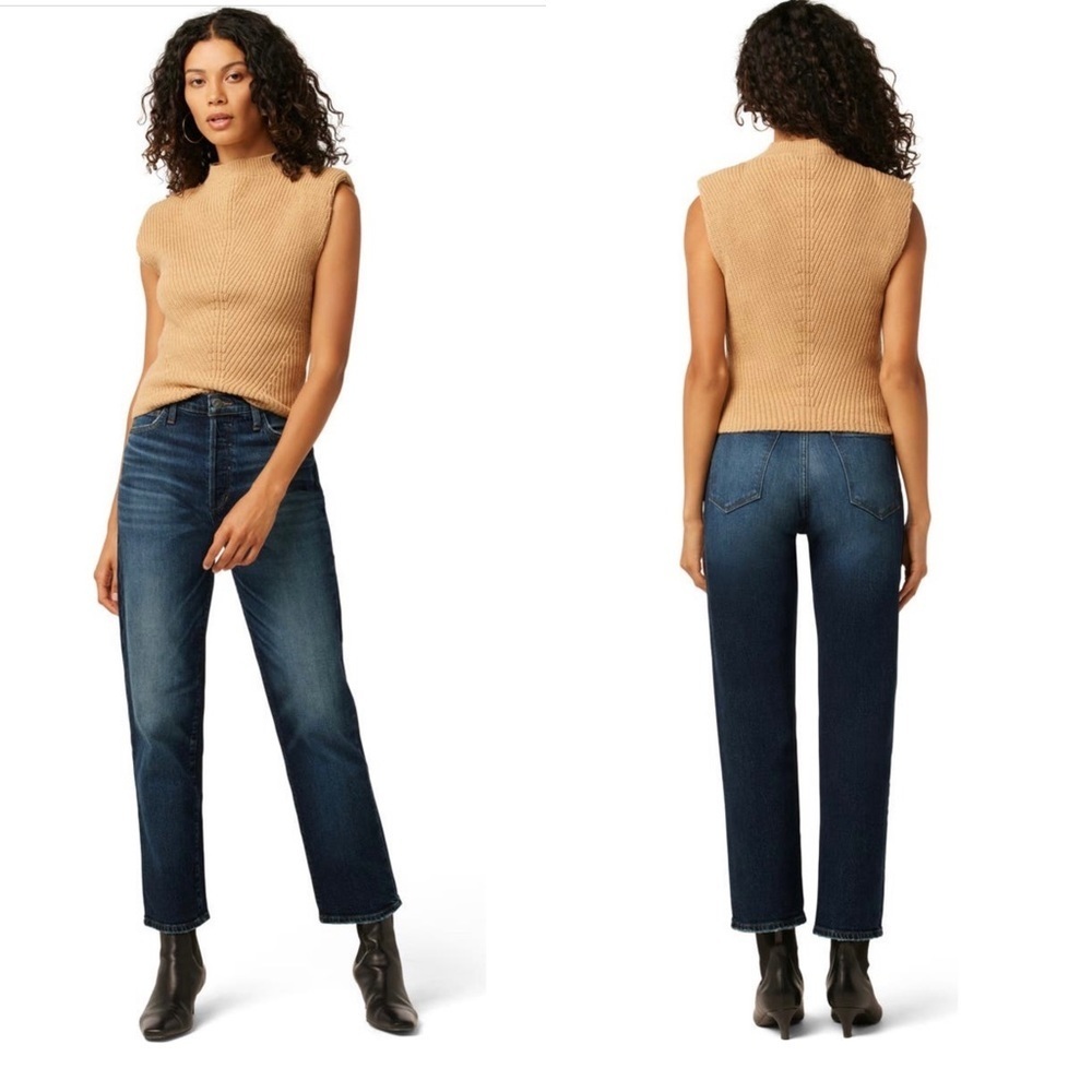 Joe’s High Rise Straight Leg Ankle Jeans Dark Wash